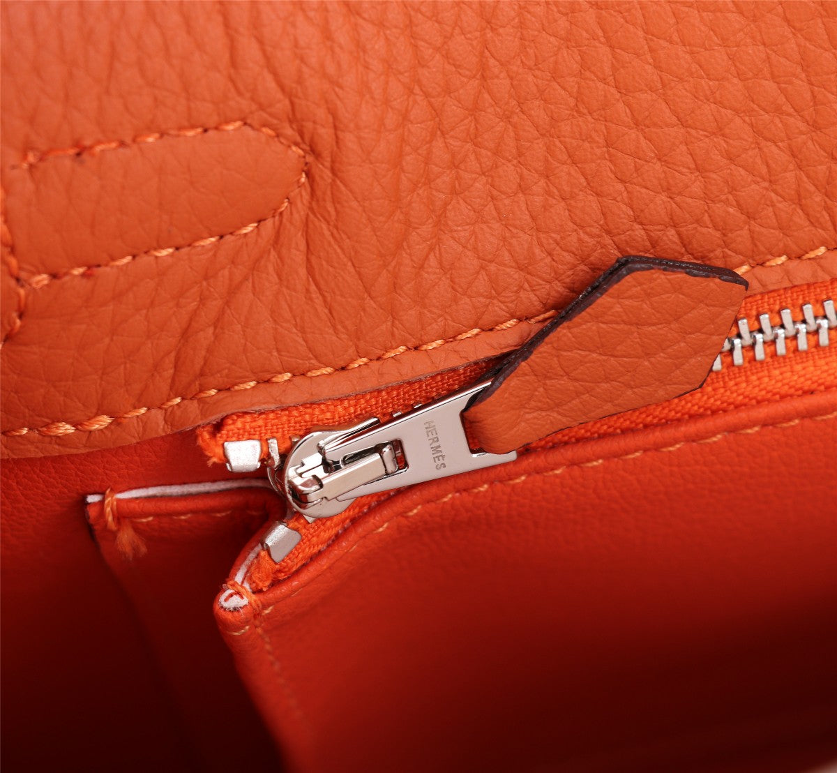 SAC HM KELLY 28 ORANGE TOGO QUINCAILLERIE ARGENTÉE