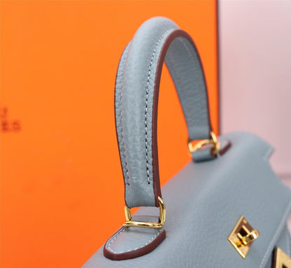 HM KELLY BAG 25 TEMPERED GRAY TOGO GOLD HARDWARE