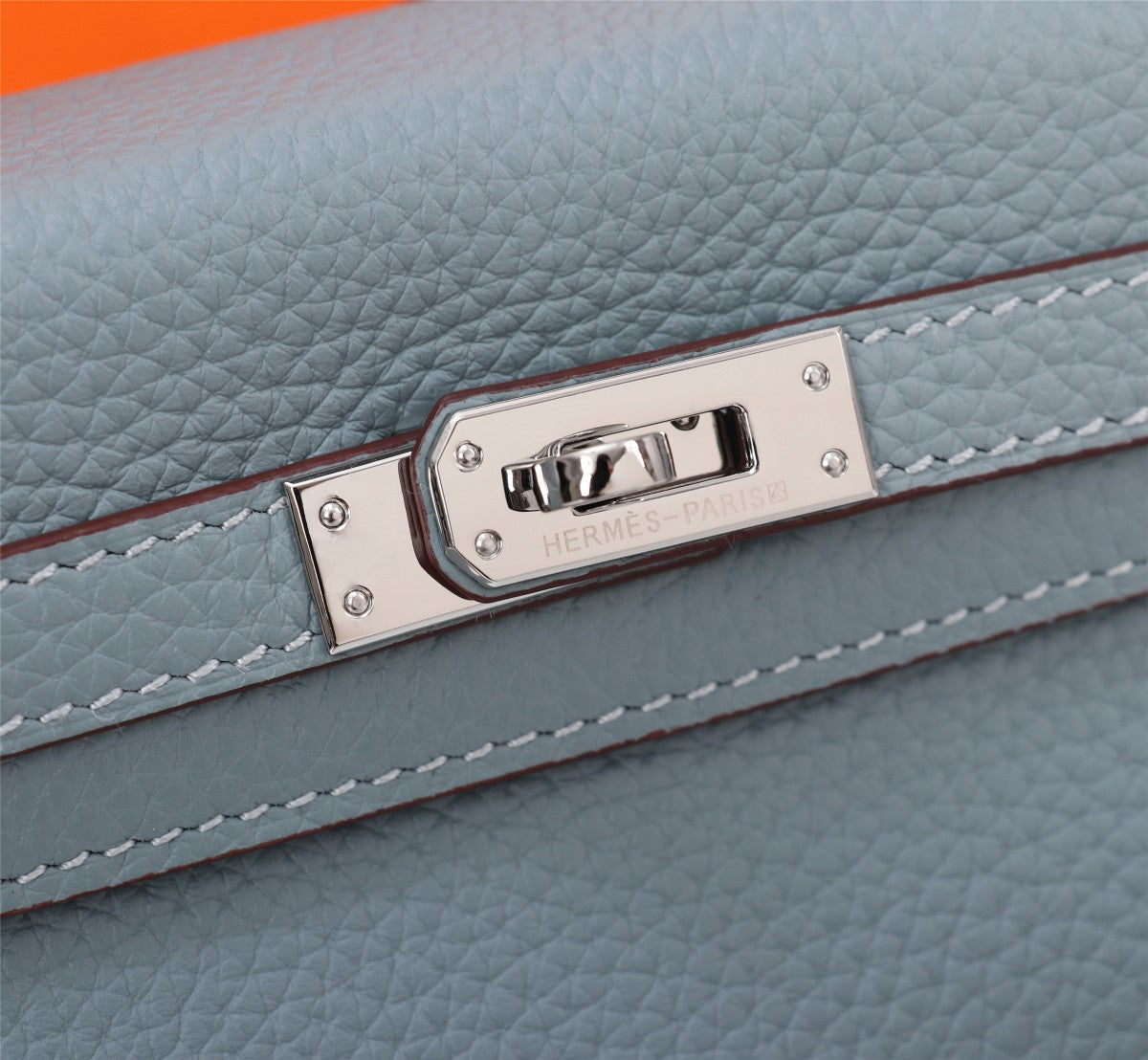 SAC HM KELLY 25 GRIS TREMPÉ TOGO QUINCAILLERIE ARGENTÉE