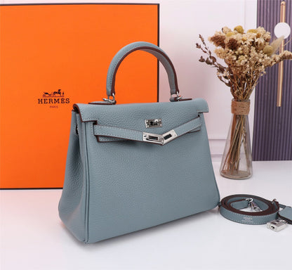 SAC HM KELLY 25 GRIS TREMPÉ TOGO QUINCAILLERIE ARGENTÉE