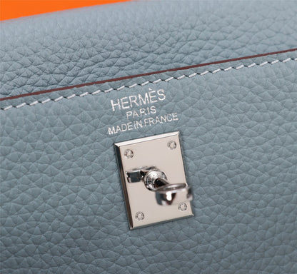 SAC HM KELLY 25 GRIS TREMPÉ TOGO QUINCAILLERIE ARGENTÉE