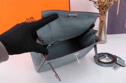 SAC HM KELLY 25 GRIS TREMPÉ TOGO QUINCAILLERIE ARGENTÉE