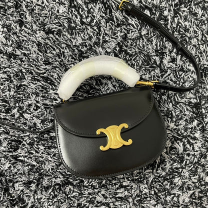 BESACE TRIPHOME 17 CUIR DE VEAU NOIR