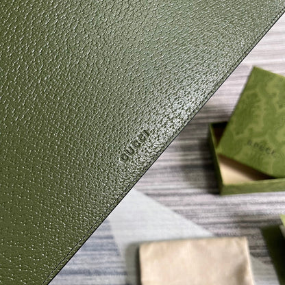 POCHETTE MARMONT 30 EN CUIR D'AGNEAU VERT MILITAIRE