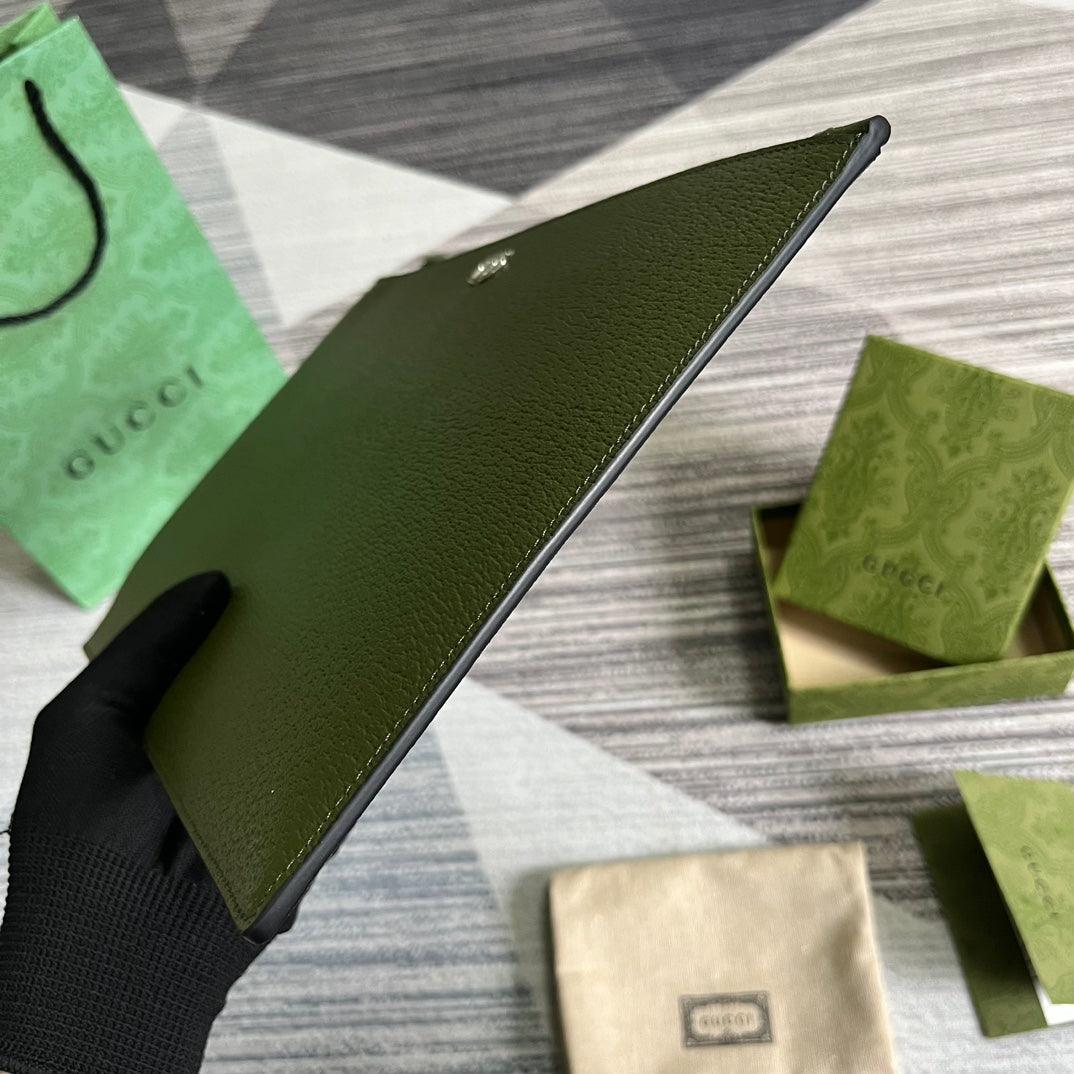 POCHETTE MARMONT 30 EN CUIR D'AGNEAU VERT MILITAIRE