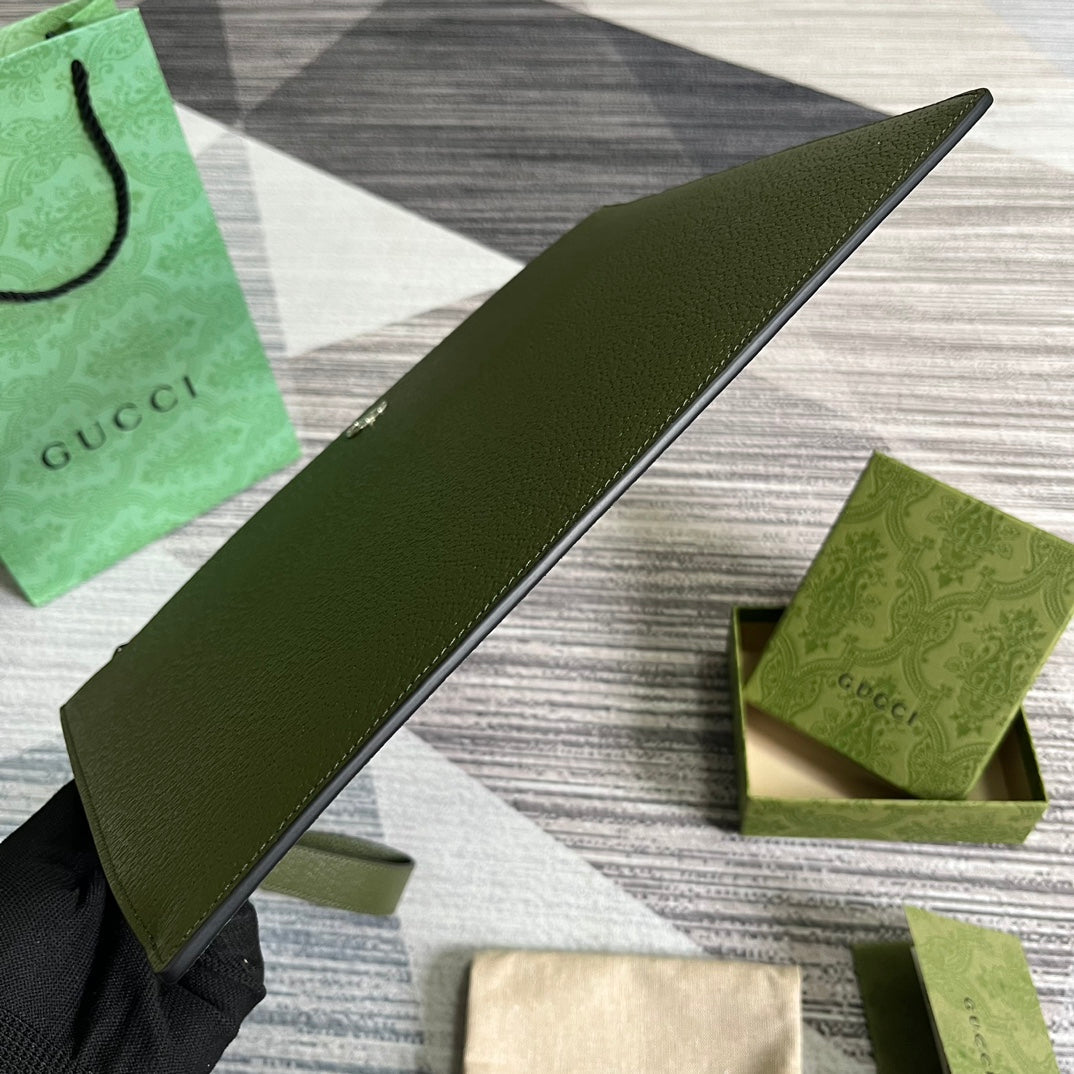 POCHETTE MARMONT 30 EN CUIR D'AGNEAU VERT MILITAIRE