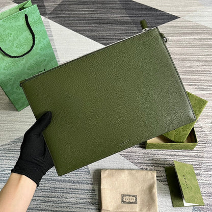 POCHETTE MARMONT 30 EN CUIR D'AGNEAU VERT MILITAIRE