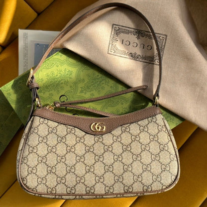 SAC À MAIN OPHIDIA GG SMALL 25 EN TOILE SUPRÊME BEIGE ET ÉBÈNE