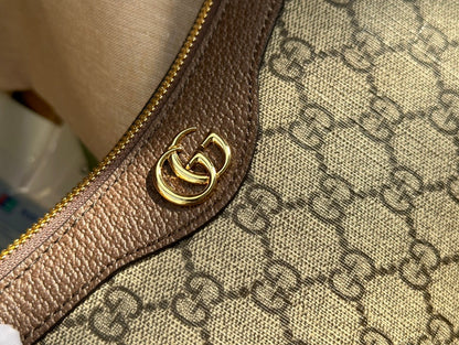 SAC À MAIN OPHIDIA GG SMALL 25 EN TOILE SUPRÊME BEIGE ET ÉBÈNE