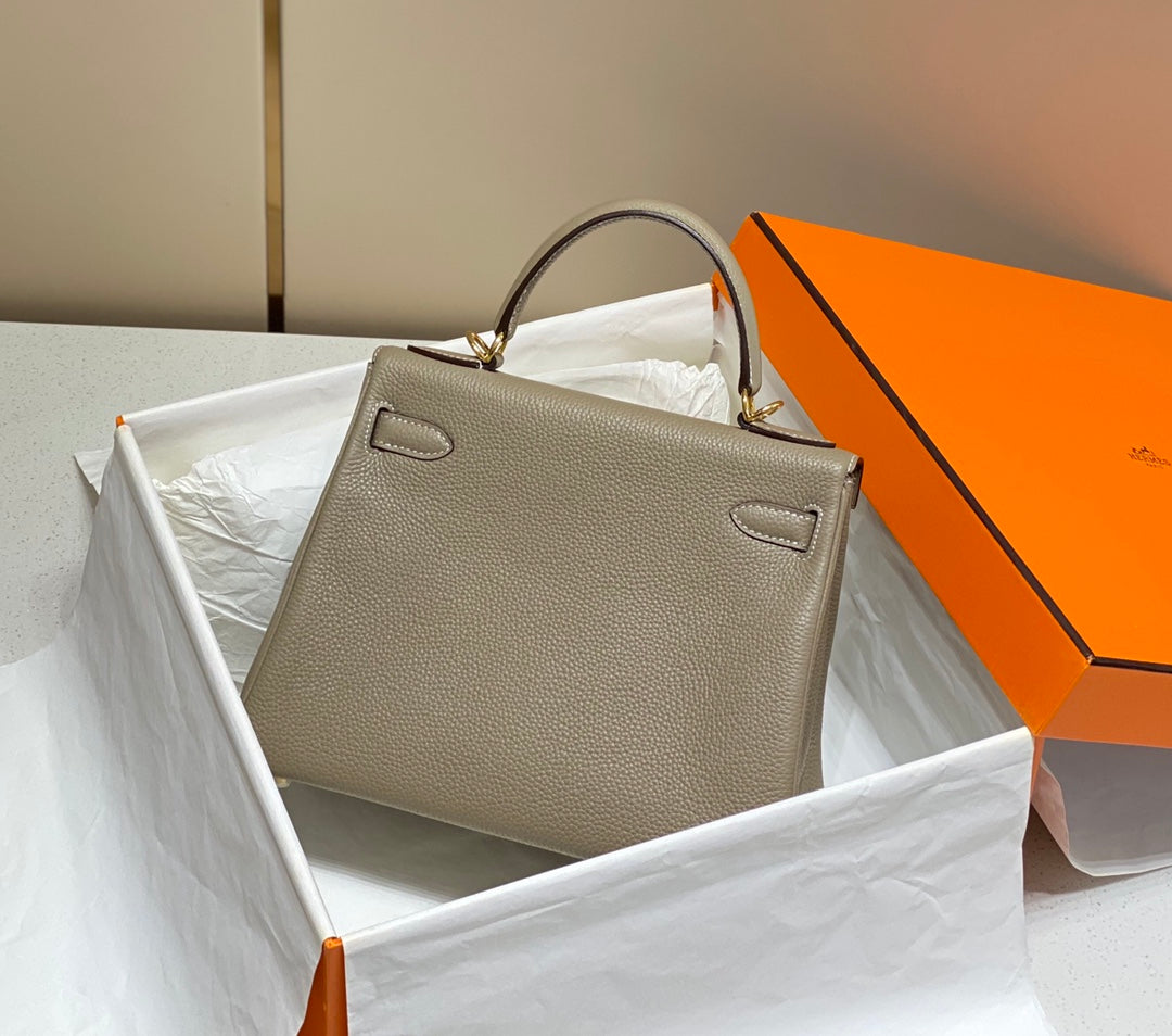HM ケリー 28cm ブラウン トーゴ ゴールド金具
