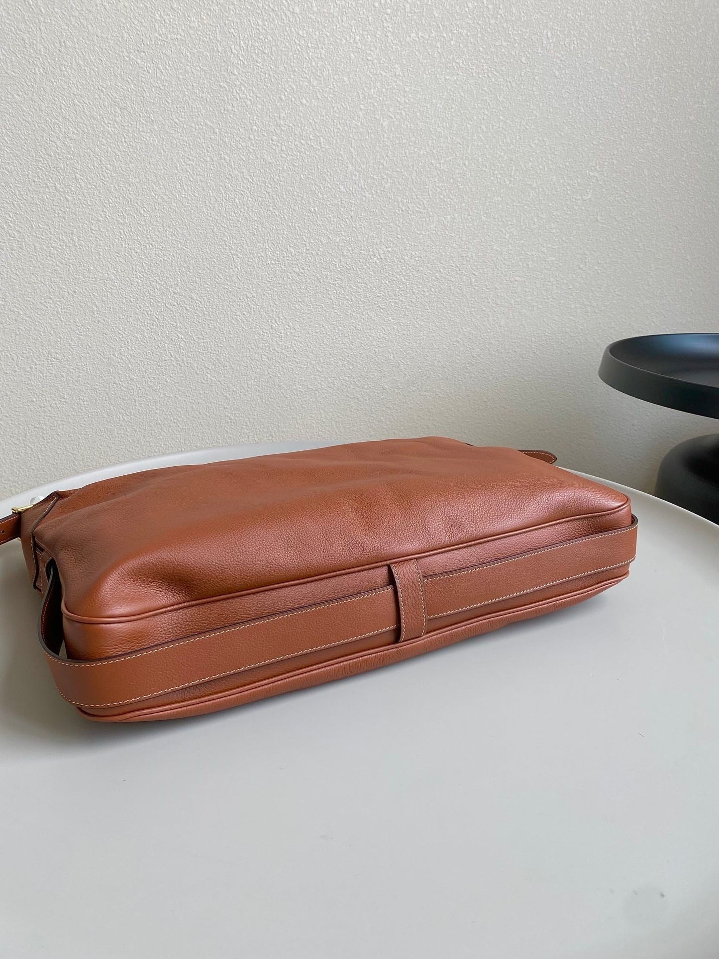 SAC SOUS LES BRAS ROMY 43 CUIR DE VEAU ORANGE ROUILLE