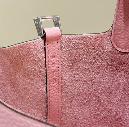 HM PICOTIN LOCK 18 CUIR TOGO ROSE