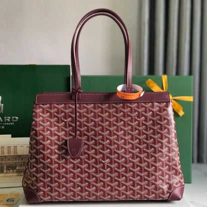 ベルシャス ビオード PM バッグ 36 ワインレッド ゴヤルディン キャンバス＆カーフスキントリム