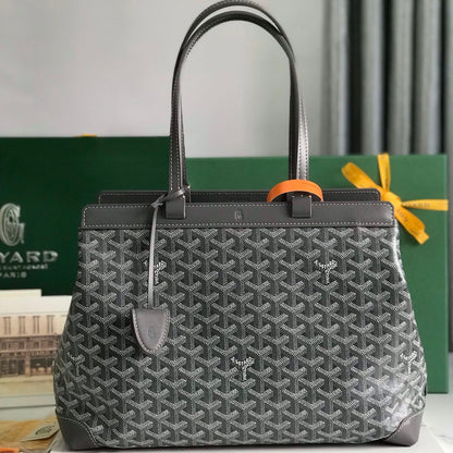 ベルシャス ビオード PM バッグ 36 グレー ゴヤルディン キャンバス＆カーフスキントリム