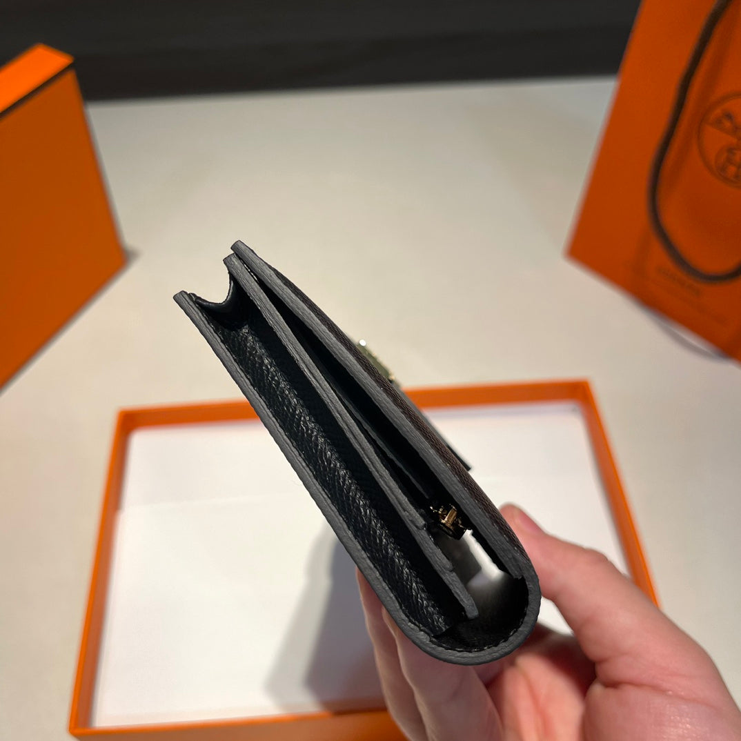 Portefeuille HM BEARN 17,5 pouces noir EPSOM, matériel doré