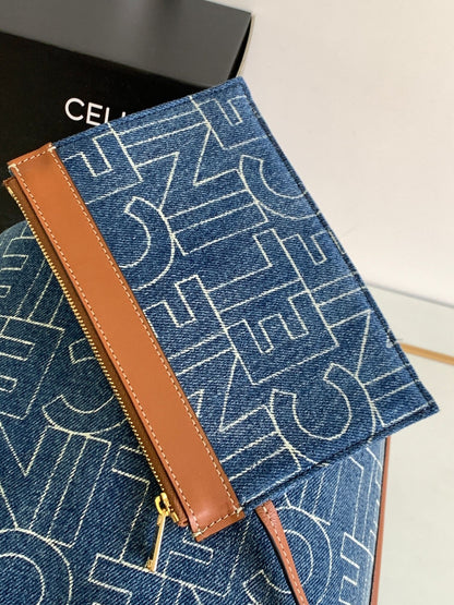 SAC EN JEAN IMPRIMÉ BUCKET 25 BLEU MARINE