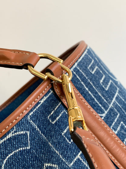 SAC EN JEAN IMPRIMÉ BUCKET 25 BLEU MARINE