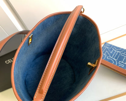 SAC EN JEAN IMPRIMÉ BUCKET 25 BLEU MARINE