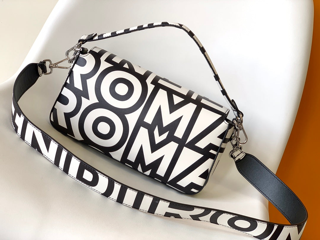Sac Fend Roma &amp; Marc Jacobs 27 en cuir noir et blanc 