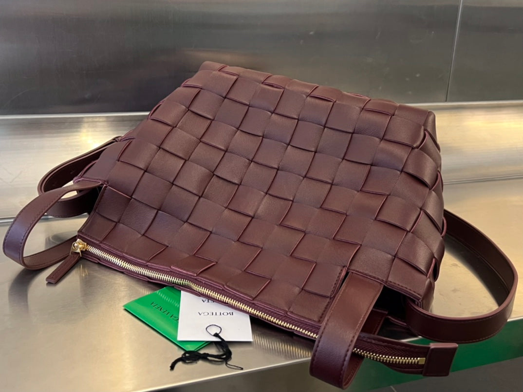 MOYEN 28 CASSETTES EN CUIR D'AGNEAU MARRON CHOCOLAT