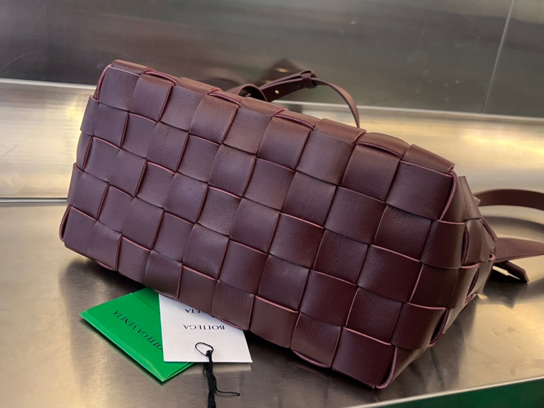 MOYEN 28 CASSETTES EN CUIR D'AGNEAU MARRON CHOCOLAT