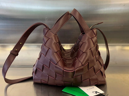 MOYEN 28 CASSETTES EN CUIR D'AGNEAU MARRON CHOCOLAT