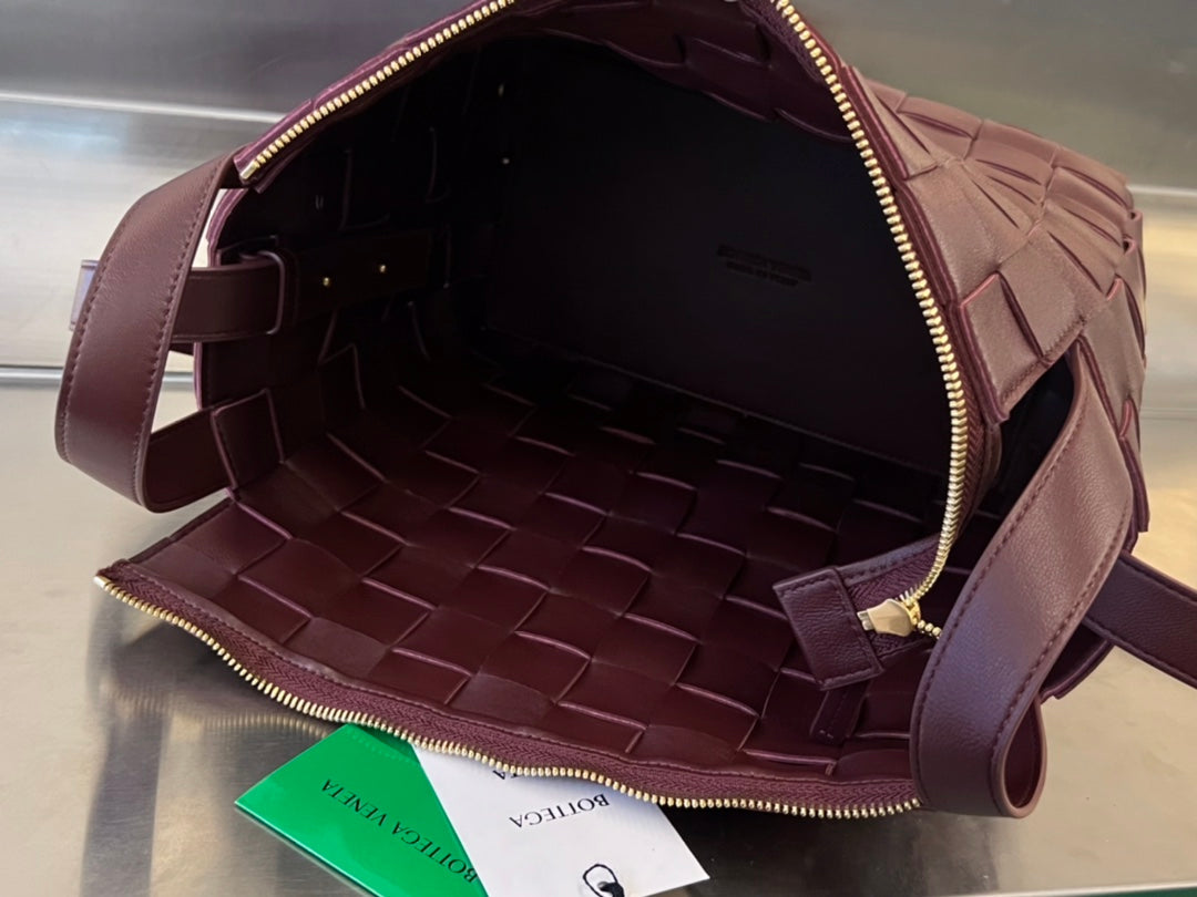 MOYEN 28 CASSETTES EN CUIR D'AGNEAU MARRON CHOCOLAT