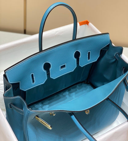 HM バーキン 35cm バッグ セルリアン トゴ ゴールド金具
