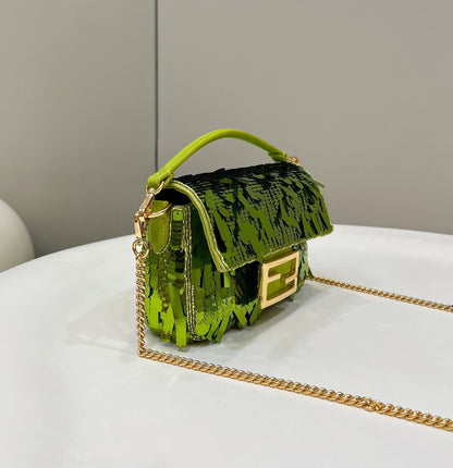バゲット ミニ 19インチ リムリックグリーン スパンコール ゴールド金具