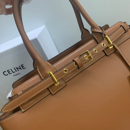 SAC CONTI 36 EN CUIR DE VEAU MARRON BRONZE, QUINCAILLERIE DORÉ
