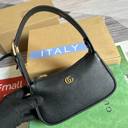 SAC À BANDOULIÈRE APHRODITE MINI 21 EN CUIR DE VEAU NOIR