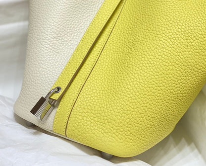 Picotin Lock 18 Blanc Citron Vert Togo SHW