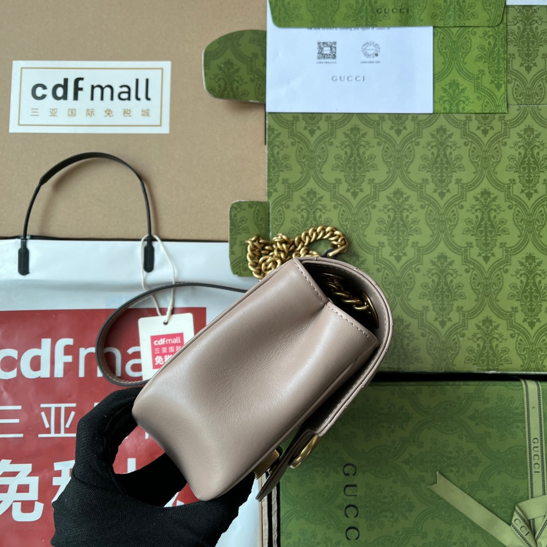GGマーモント ミニ 18cm ダークヌード カーフスキン ゴールド金具