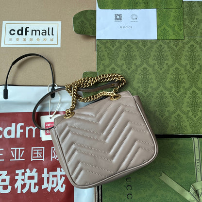 GGマーモント ミニ 18cm ダークヌード カーフスキン ゴールド金具
