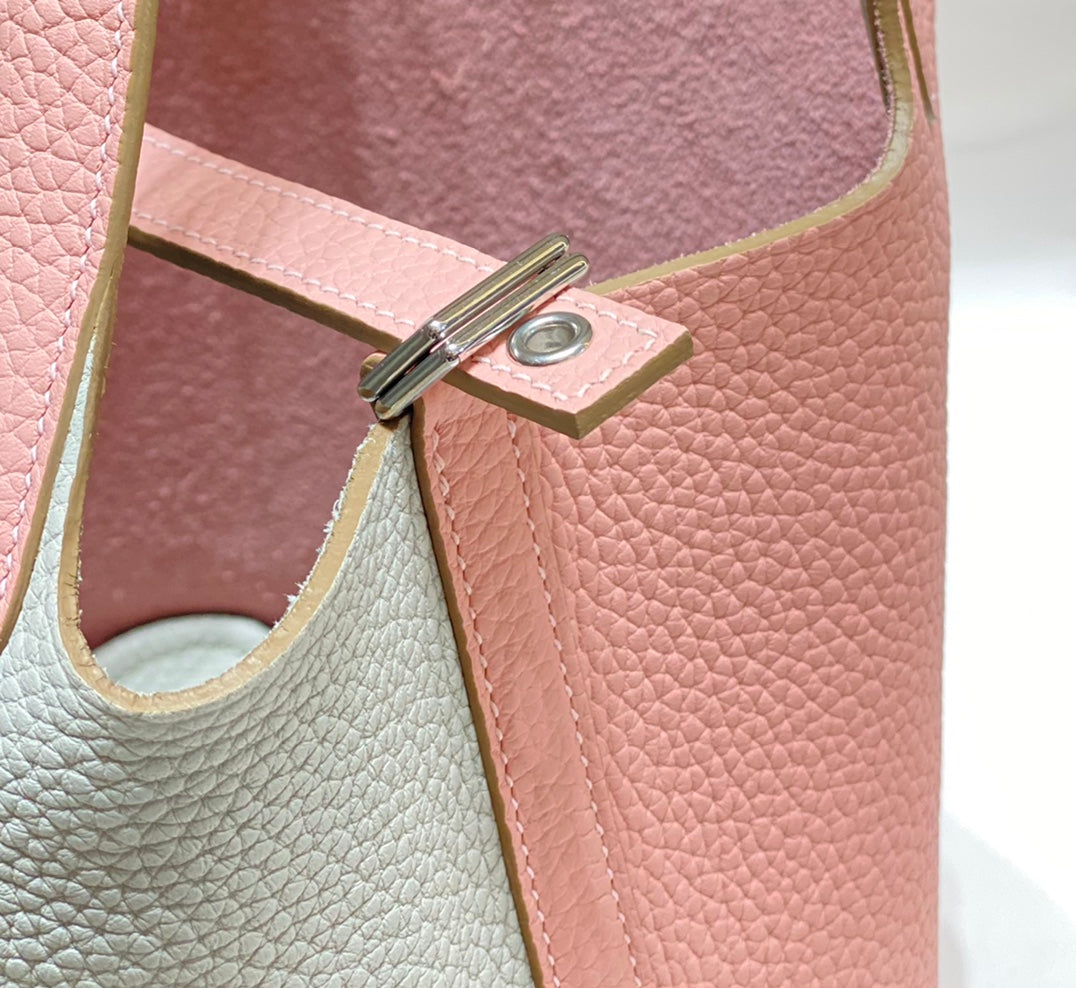Picotin Lock 18 rose gris Togo SHW