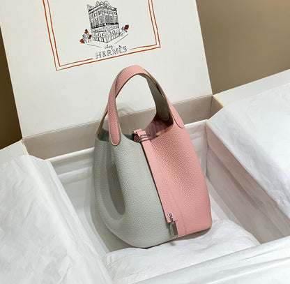 Picotin Lock 18 rose gris Togo SHW