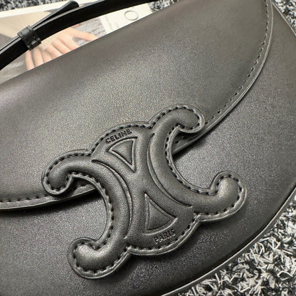 BESACE TRIPHOME 23 CUIR DE VEAU NOIR