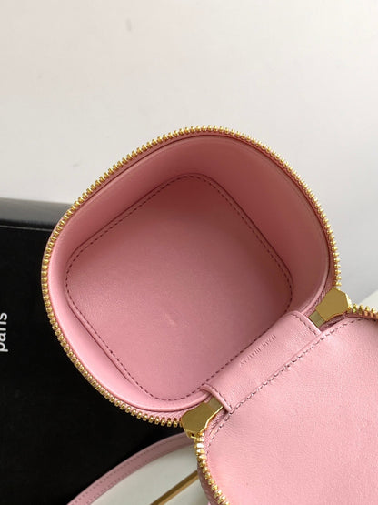 MINI TROUSSE DE VANITY TRIOMPHE EN CUIR DE VEAU ROSE