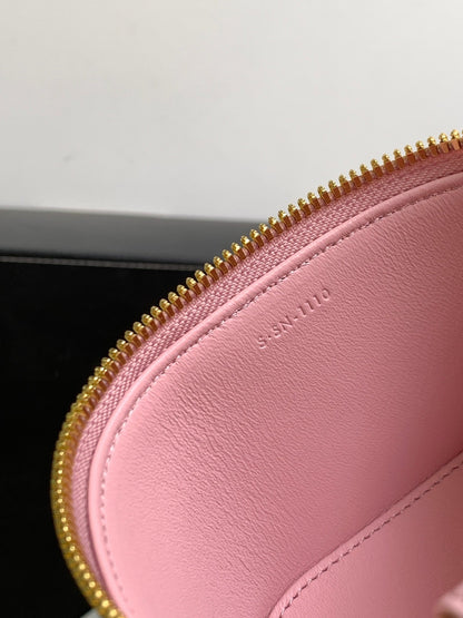 MINI TROUSSE DE VANITY TRIOMPHE EN CUIR DE VEAU ROSE