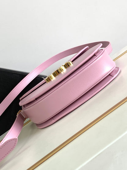 besace teen triomphe 18.5 cuir de veau rose