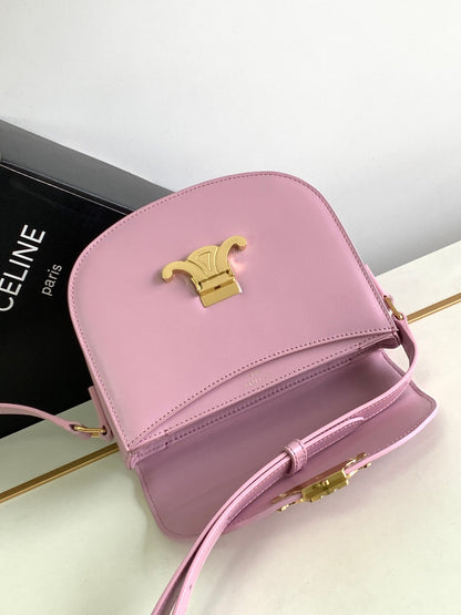 besace teen triomphe 18.5 cuir de veau rose