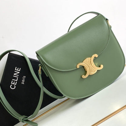 besace teen triomphe 18.5 cuir de veau vert kaki