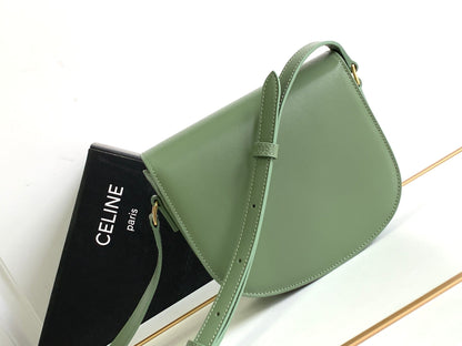 besace teen triomphe 18.5 cuir de veau vert kaki