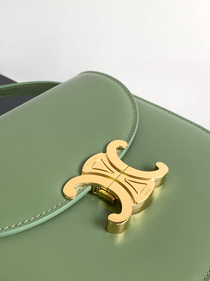 besace teen triomphe 18.5 cuir de veau vert kaki