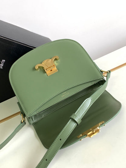 besace teen triomphe 18.5 cuir de veau vert kaki