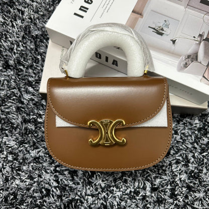 BESACE TRIPHOME 17 CUIR DE VEAU MARRON CARAMEL