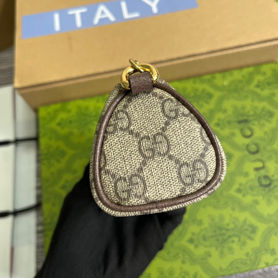 GG MINI 12 BUCKET BAG IN BEIGE CANVAS