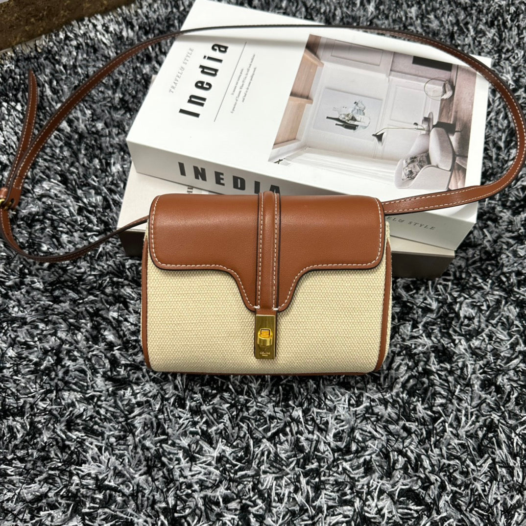 CLASSIC MINI 18 CUIR DE VEAU BLANC MARRON