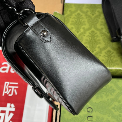 gg marmont mini 18 cm tout cuir de veau noir