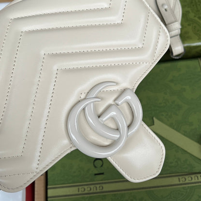 SAC À BANDOULIÈRE MATELASSÉ MARMONT 18 EN CUIR DE VEAU BLANC